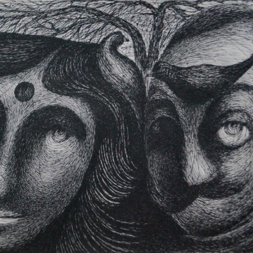 Two Birds | Gel Pen on Paper | 34 x 23.5 CM | 2015 | Available | Price: Contact Us 