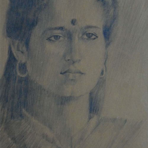 Portrait - XXXII | Pencil on paper | 27 x 16.5 CM | 1981 | Available | Price: Contact Artist 