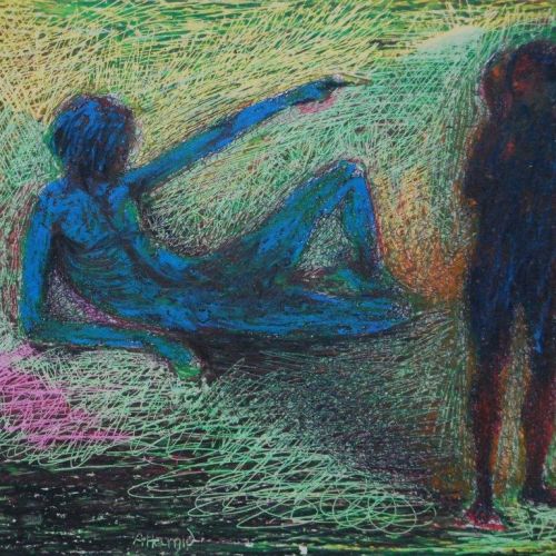 Untitled - XXVI | Oil Pastel on Paper | 25 x 19 CM | 2005 | Available | Price: Contact Us
