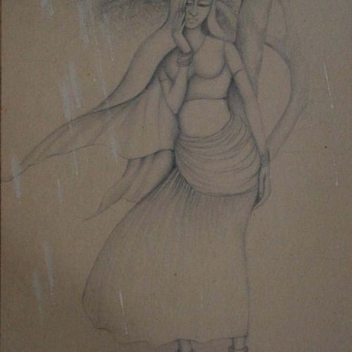 Haryanvi Lady | Pencil on Paper | 25 x 16.5 CM | 1998 | Available | Price: Contact Us 