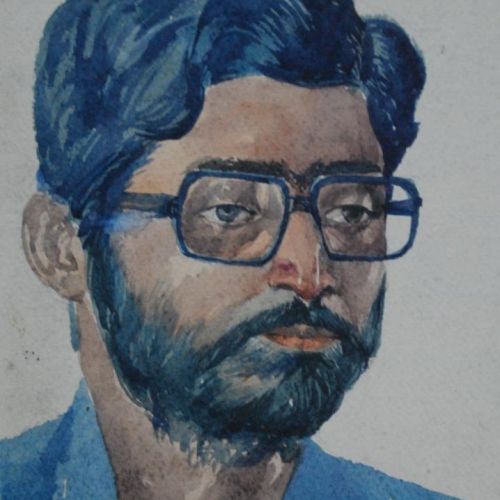 Portrait - XI | Water Colour on Paper | 25 x 17.5 CM | 1981 | Available | Price: Contact Artist