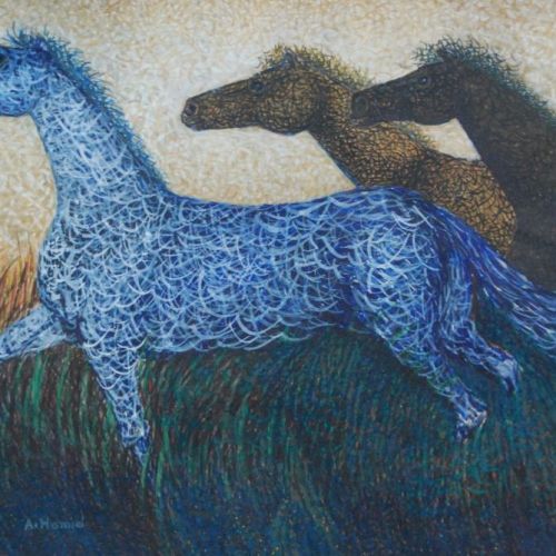 Running Horses - V | Water Colour on Paper | 54 x 36 CM | 2015 | Available | Price: Contact Us 