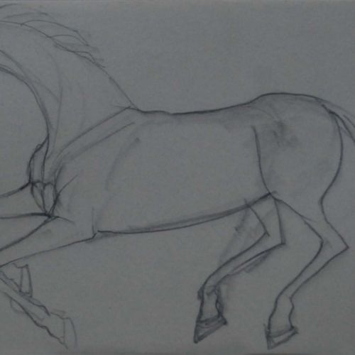Running Horse - V | Pencil on Paper | 21.5 x 11 CM | 2007 | Available | Price: Contact Us