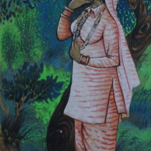 Mewati Woman | Water Color on Paper | 23 x 13.5 CM | 1990 | Available | Price: Contact Us 