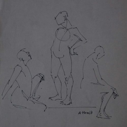 Conversation | Pen on paper | 22 x 20 CM | 1976 | Available | Price: Contact Us