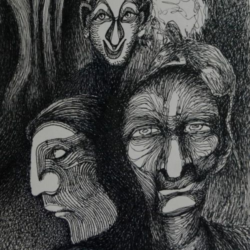 Untitled - XV | Pen on Paper | 24 x 15.5 CM | 2008 | Available | Price: Contact Us 