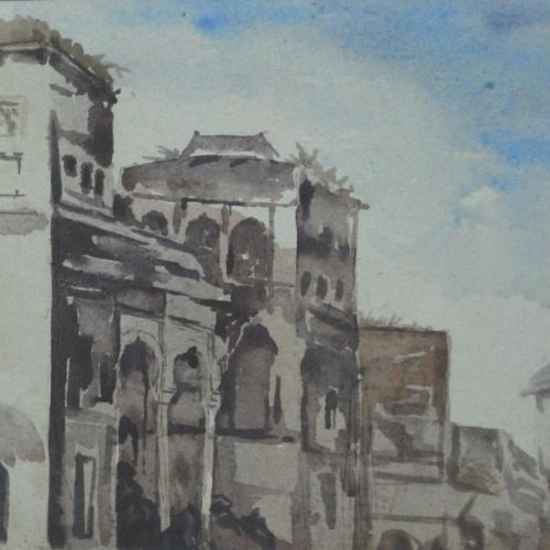 Nawab Mahal in 1977- Banaras | Water Colour on Paper | 35.5 x 23 CM | 1977 | Available | Price: Contact Us 