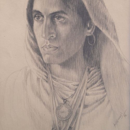 Portrait - VIII | Pencil on Paper | 30 x 40.5 CM | 1991 | Available | Price: Contact Artist 
