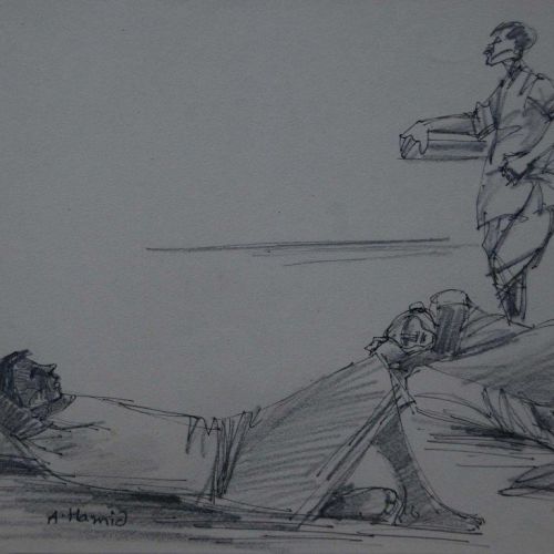 Rest - III | Pen & Pencil on paper | 26 x 20 CM | 1976 | Available | Price: Contact Us