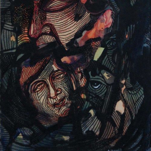 Faces | Pen & Water Colour on Paper | 19.5 x 18 CM | 2010 | Available | Price: Contact Us