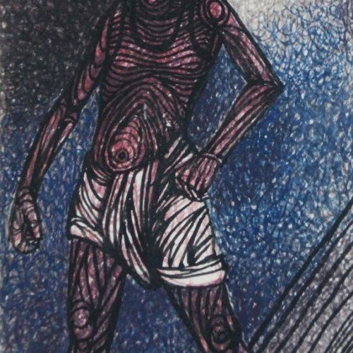 Preparing to go to work | Water Color on Paper | 24 x 13.5 CM | 2005 | Available | Price: Contact Us 
