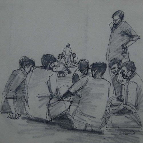 Game of Card | Pen and Pencil on Paper | 22.5 x 19 CM | 1978 | Available | Price: Contact Us 
