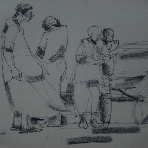 City Life | Pen & Pencil on paper | 25 x 21 CM | 1978 | Available | Price: Contact Us 