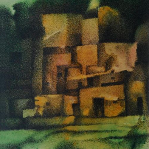 Abandoned Colony | Acrylic Colour and Pen on Paper | 35.5 x 30 CM | 2007 | Available | Price: Contact Us 
