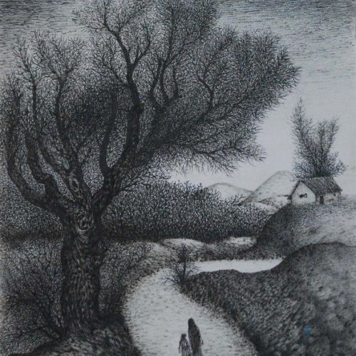 Landscape - XXIV | Gel Pen on Paper | 35 x 27 CM | 2010 | Available | Price: Contact Us 
