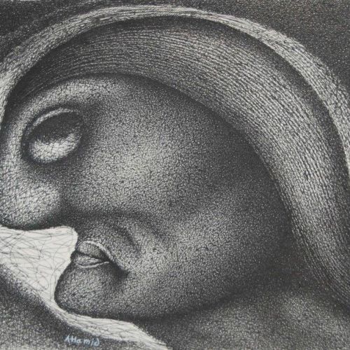 Thinker | Pen on Paper | 40 x 24.5 CM | 2007 | Available | Price: Contact Us 