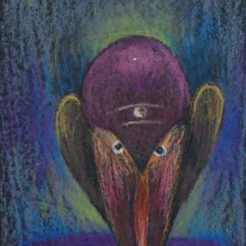 Face - VI | Oil Pastel on Paper | 23 x 18 CM | 1976 | Available | Price: Contact Us 