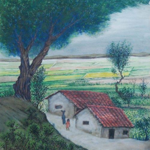 Landscape - XLIV | Water Colour on Paper | 31 x 26 CM | 2010 | Available | Price: Contact Us