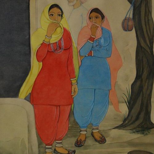 Glimpse of Mewat | Water Colour on Paper | 45 x 32.5 CM | 1989 | Available | Price: Contact Us 