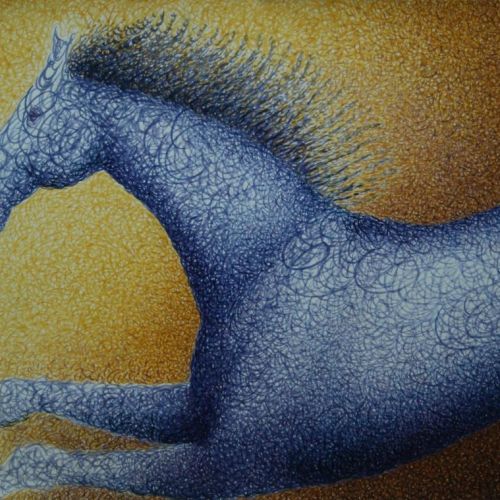 Running Horse - I | Acrylic on Paper | 56 x 73 CM | 2009 | GIFTED 