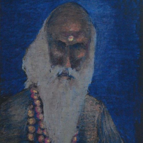 Portrait - XXVIII | Oil Pastel on Paper | 21 x 17.5 CM | 1979 | Available | Price: Contact Us 