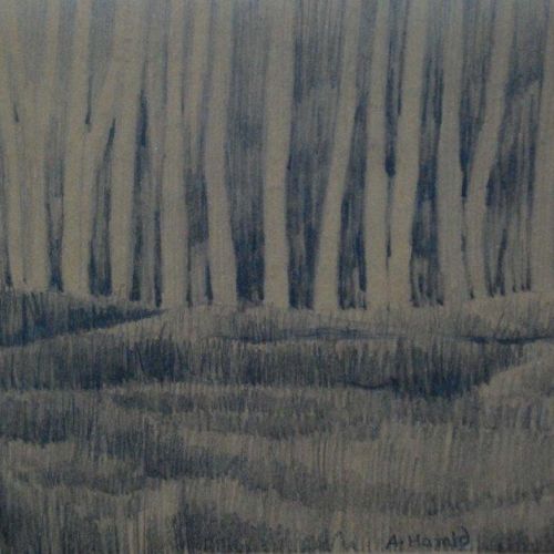 Landscape - LIV | Pencil on Paper | 26.5 x 16.5 CM | 1978 | Available | Price: Contact Us