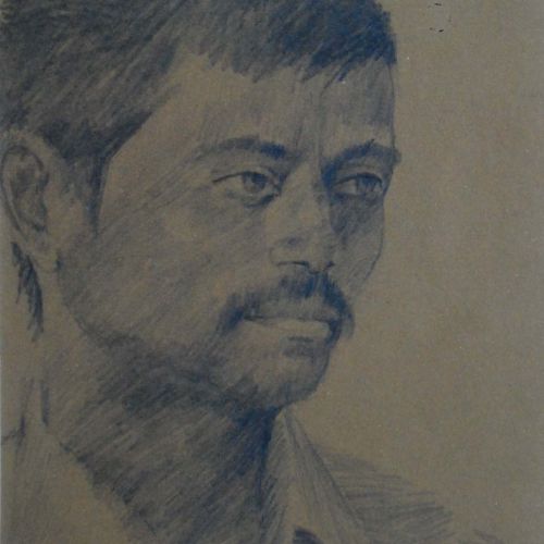 Portrait - LIII | Pencil on paper | 26 x 16 CM | 1980 | Available | Price: Contact Artist 