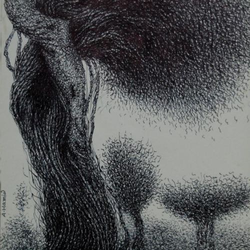 Landscape - XVII | Ball Pen on Paper | 26 x 17 CM | 1995 | Available | Price: Contact Us 
