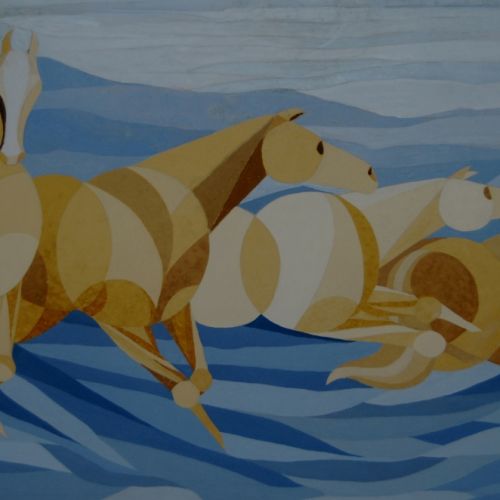 Running Horses - I | Water Colour on Paper | 55 x 34 CM |1988 | Available | Price: Contact Us