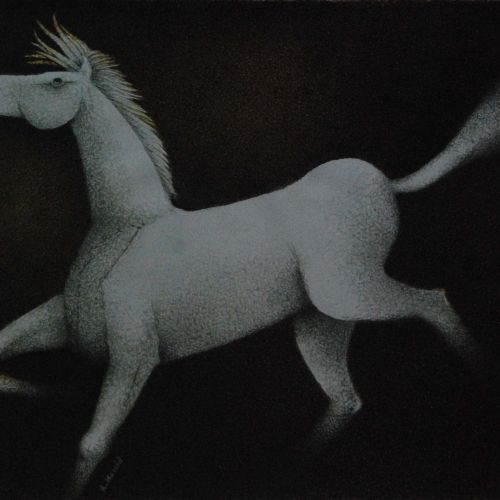 White Horse | Water Colour on Paper | 52 x 40.5 cm | 2020 | Available | Price: Contact Us 