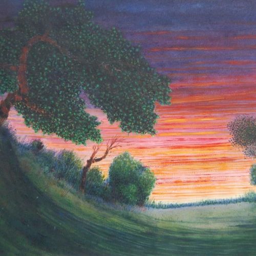 Sun Rise | Acrylic Colour on Paper | 35.5 x 27 CM | 2015 | Available | Price: Contact Us 