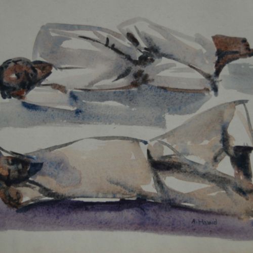 Rest | Water Colour on Paper | 26 x 21 CM | 1977 | Available | Price: Contact Us 