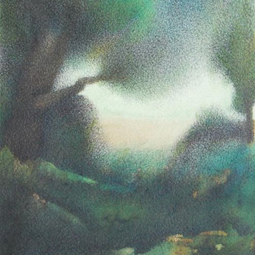 Landscape - IX | Water Color and Ball Pen on Paper | 30 x 20 CM | 1997 | Available | Price: Contact Us 