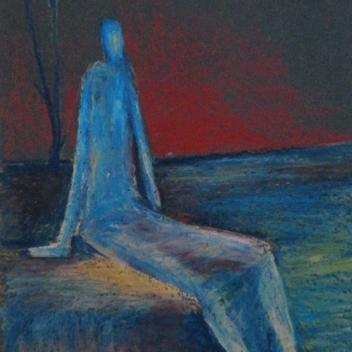 Rest - I | Oil Pastel on Paper | 20 x 18 CM | 1985 | Available | Price: Contact Us 