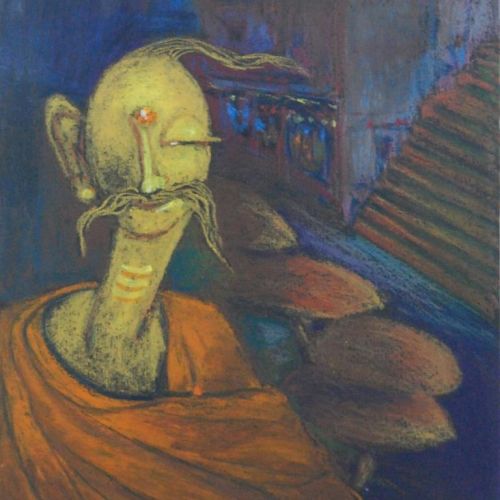 Untitled - V | Oil Pastel on Paper | 24 x 18 CM | 1978 | Available | Price: Contact Us 