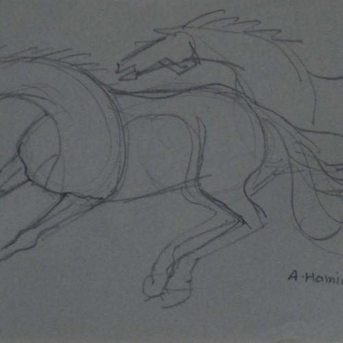 Running Horses - XIV | Pencil on Paper | 22 x 11 CM | 2007 | Available | Price: Contact Us
