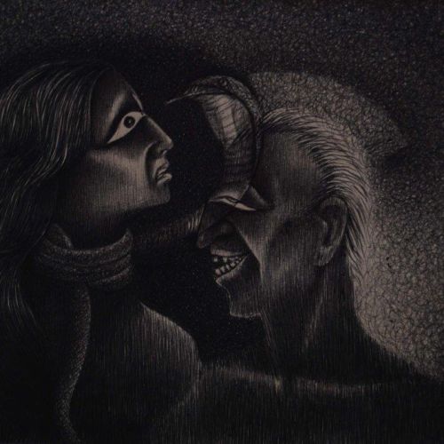 The Snake - IV | Ball Pen on Paper | 24.5 x 17 CM | 1995 | Available | Price: Contact Us | Shipping: Rolled/Framed