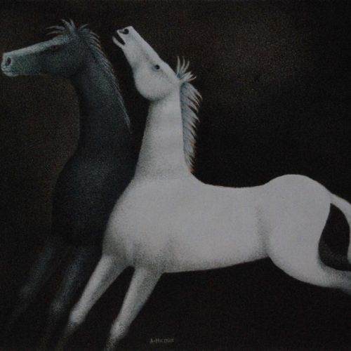 Horses - IV | Water Colour on Paper | 42 X 46.5 CM | 2023 | Available | Price: Contact Us