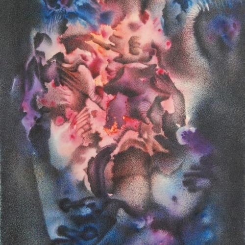 Color Composition - III | Water Colour and Ball Pen on Paper | 54 x 35 CM | 1995 | Available | Price: Contact Us 