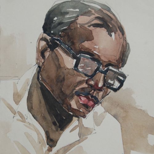 Portrait - XLV | Water Colour on Paper | 8 x 6 CM | 1979 | Available | Price: Contact Artist 