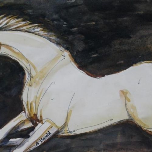 Running Horse - II | Water Colour on Paper | 30 x 15 CM | 2003 | Available | Price: Contact Us