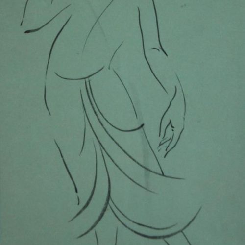 Rythm | Black Ink & Brush on paper | 26.5 x 16 CM | 1980 | Available | Price: Contact Us 