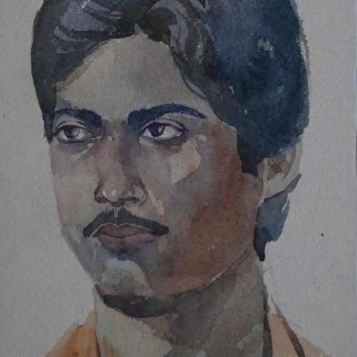 Portrait - XLIV | Water Colour on Paper | 25 x 17 CM | 1980 | Available | Price: Contact Artist 