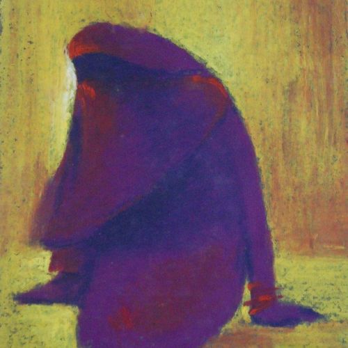 Woman in thought | Oil Pastel on Paper | 23 x 17.5 CM | 1978 | Available | Price: Contact Us