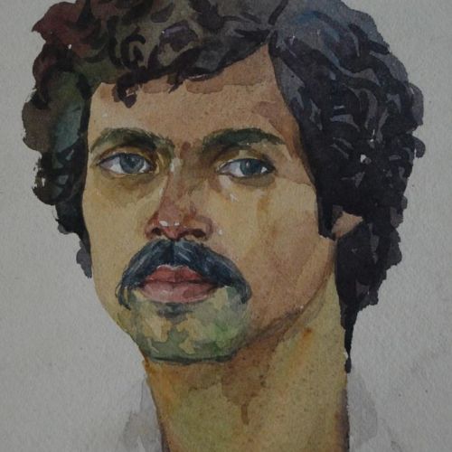 Portrait - X | Water Colour on Paper | 25 x 17.5 CM | 1981 | Available | Price: Contact Artist 