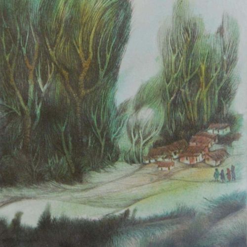 Landscape - XXVIII | Water Colour & Pen on Paper | 1990 | Not Available