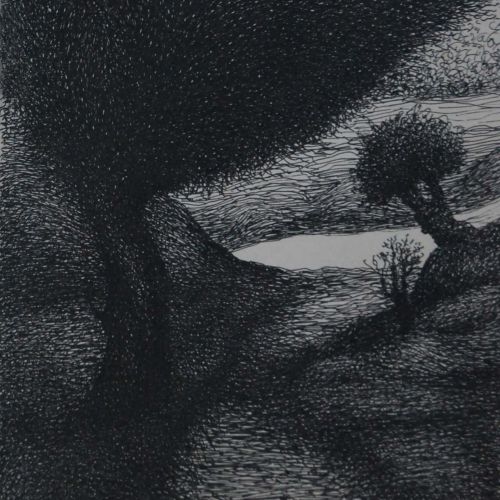 Landscape - XLVII | Gel Pen on Paper | 16.5 x 15.5 CM | 2014 | Available | Price: Contact Us