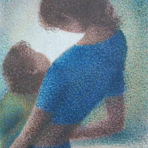 Mother & Child | Water Colour on Paper | 36 x 27 CM | 2007 | Available | Price: Contact Us 