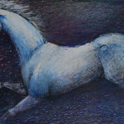 Running Horse - VI | Oil Pastel on Paper | 30 x 20 CM | 2007 | Available | Price: Contact Us