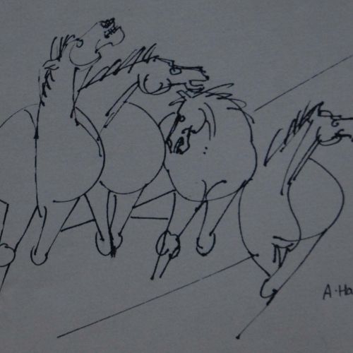 Running Horses - X | Ink Pen on Paper | 22 x 20 CM | 1981 | Available | Price: Contact Us